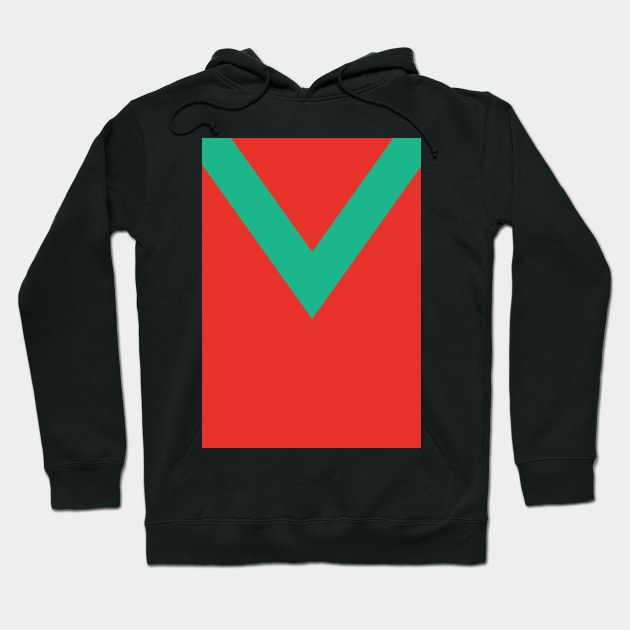 Glentoran 1965 Retro Red and Green Chevron Hoodie by Culture-Factory